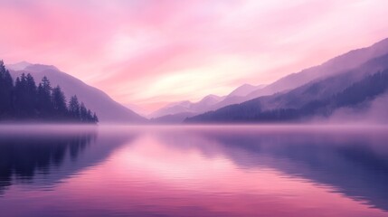 Fototapeta premium Misty Morning Reflection