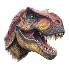 Dinosaur head illustration on transparent background