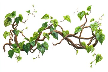 Jungle vines leaves leaf illustration.
