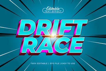 drift race editable text effect with a race and speed text style