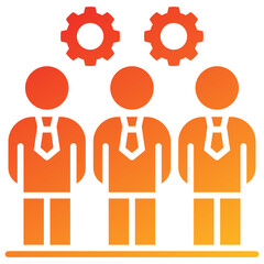 Teamwork Glyph Gradient Icon