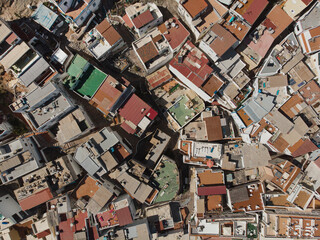 Aerial View of Urban Rooftops