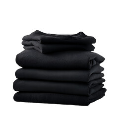 Neatly Folded Black Clothes Isolated