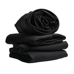 Neatly Folded Black Clothes Isolated