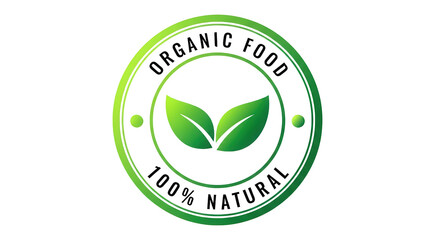 Organic food 100% natural seal for branding isolated PNG with Transparent Background