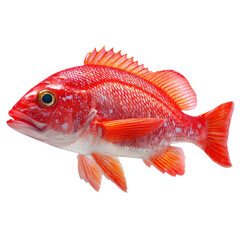 Fototapeta premium A vibrant red snapper on transparent background