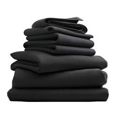 Neatly Folded Black Clothes Isolated