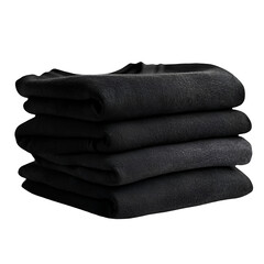 Neatly Folded Black Clothes Isolated