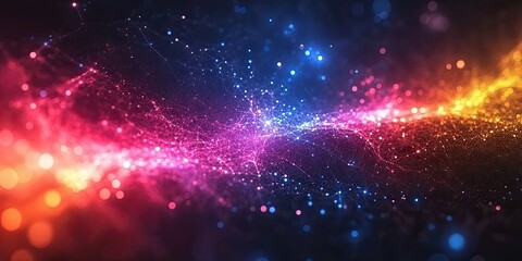 Naklejka premium Abstract Colorful Particle Network Visual