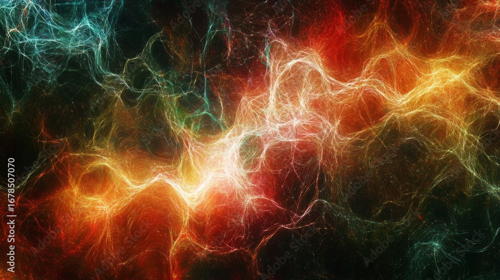 Fototapete illuminating neural network dynamics digital data streams virtual space abstract visuals futuristic 