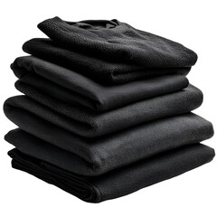 Neatly Folded Black Clothes Isolated