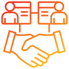 Cooperation Line Gradient Icon