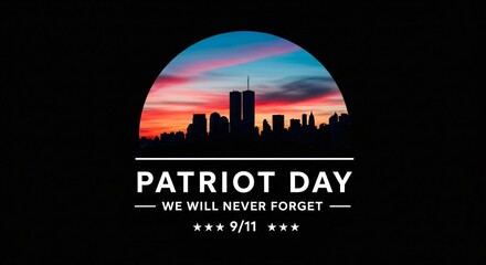 Patriot Day Remembrance: NYC Skyline, September 11th Memorial Design