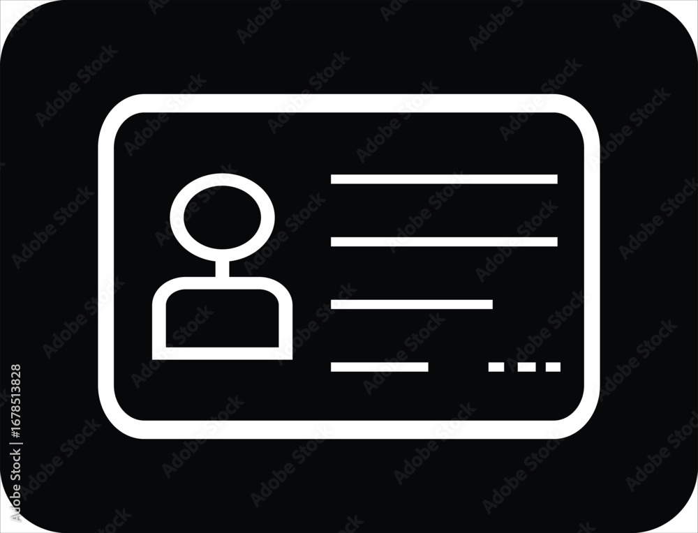 Poster a professional icon representing an id card or user profile, suitable for websites, apps, and digita