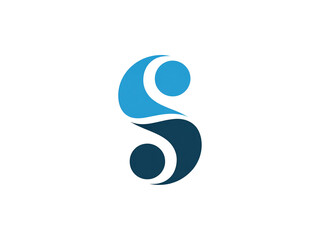 Abstract S Letter Logo with Blue Shades Reflecting Elegant Design and Modern Simplicity Perfect for Branding and Creative Corporate Identity on Black Background