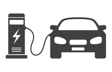 electrical charging station charge battery of ev car icon