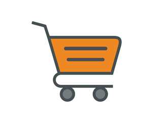 Shopping cart isolated on white, vector illustration