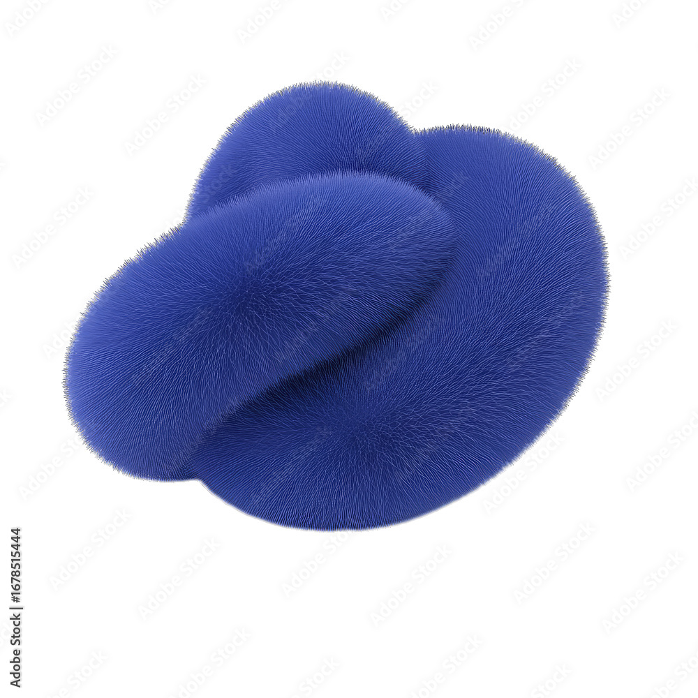 Poster abstract fluffy knot in blue isolated on transparent background 3d rendering