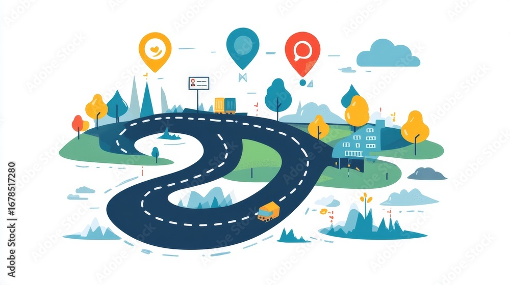 Poster navigate your path to success with a visual roadmap a guide to achieving goals in a dynamic environm