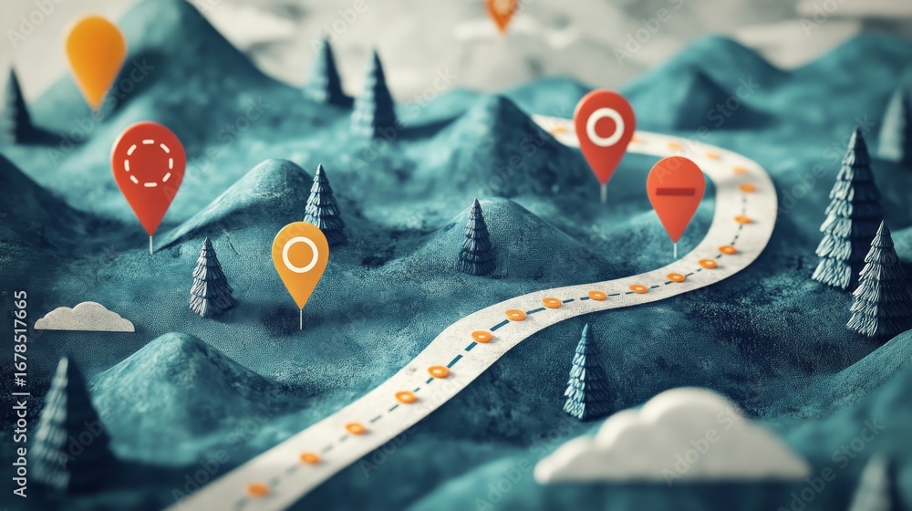 Poster navigating towards success a comprehensive roadmap for achieving your goals in business environments