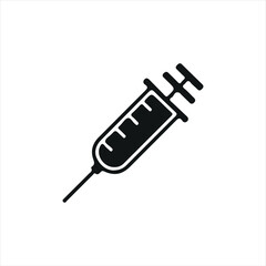 Flat syringe graphic, ideal for medical, hospital, or pharmaceutical design elements