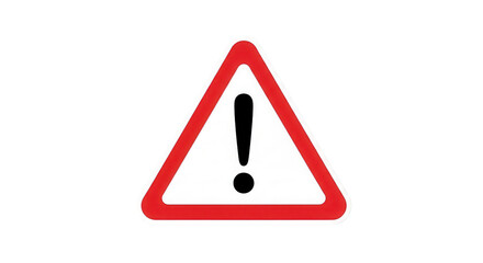 Attention red triangle sign with exclamation mark isolated PNG with Transparent Background