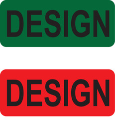 DESIGN Word in Green and Red Rectangles | Creative Text for Branding, Marketing and Website Design