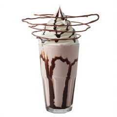 American Milkshake with Cream and Chocolate Styled as Tornado – Creative Food Concept"