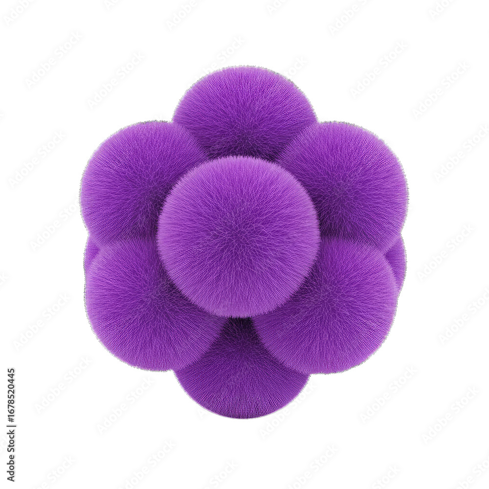 Poster Abstract Fuzzball Composition on Transparent Background, Sphere Cluster Design