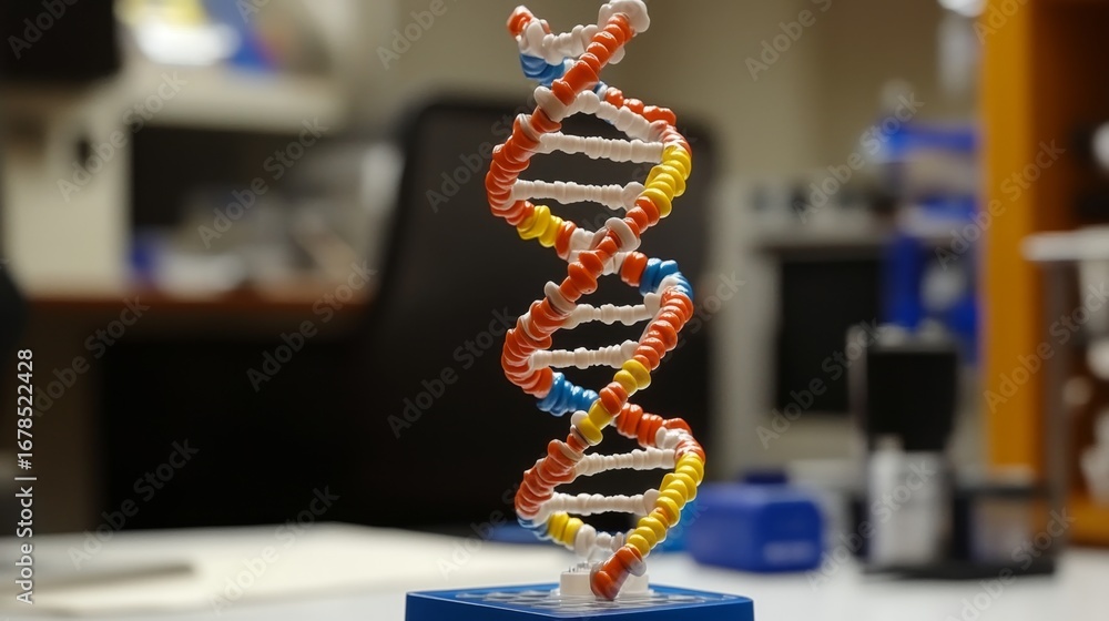 Aufkleber creating a precise dna structure model in a laboratory setting for genetic research and analysis