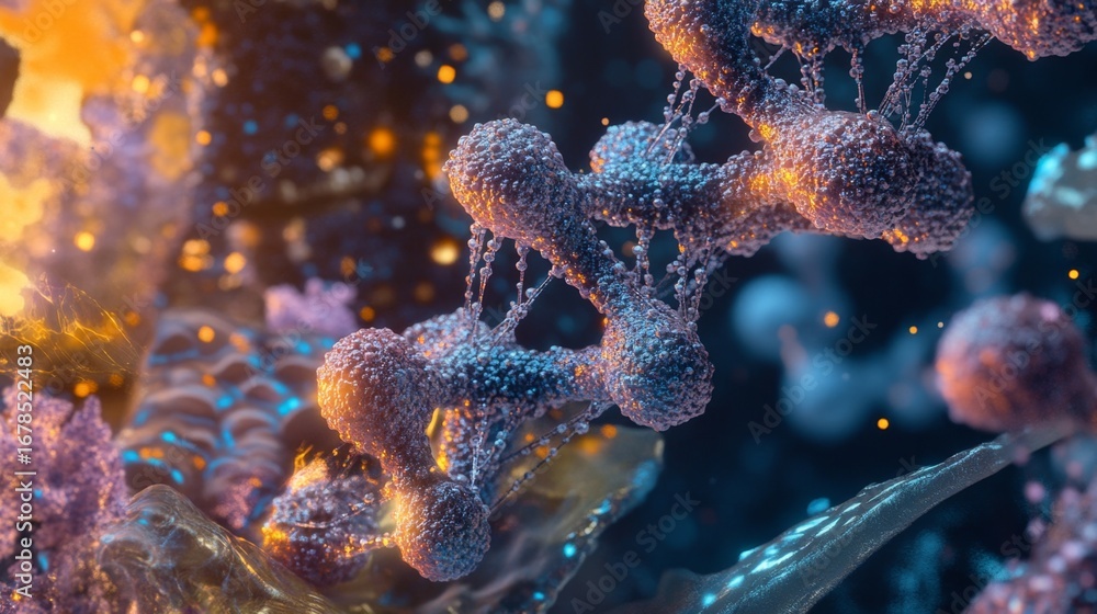 Aufkleber visualizing dna models with precision in scientific research 3d rendered content in a laboratory env