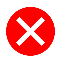 Red circle with white cross symbol