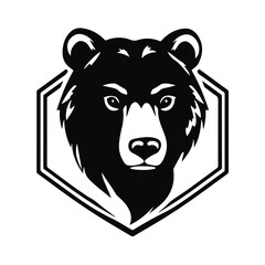 Bear head vector illustration, wild animal logo design, strong predator symbol, wildlife graphic icon