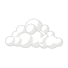 Isolated White Cloud on Transparent Background for Weather Forecast Graphic Art and Design