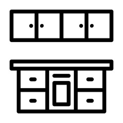 a collection of icons containing various home equipment icons such as chairs, tables, cupboards and so on