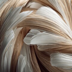 Abstract swirls of light brown and white strands