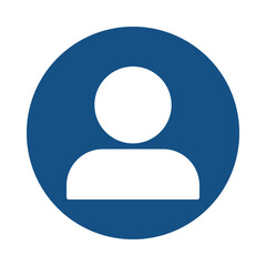 Simple blue user profile icon