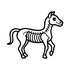 Fototapeta premium Skeleton horse illustration for Day of the Dead celebration 