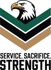 Service sacrifice strength graphic design for t shirts isolated on transparent background