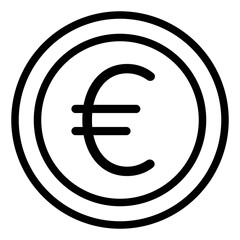 euro line icon with editable stroke
