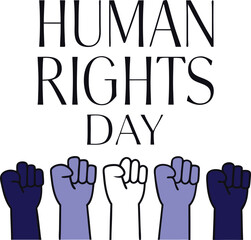 Fototapeta premium Illustration of human rights day with raised fists, symbolizing unity and empowerment