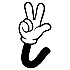 Retro cartoon  hands gesture comic doodle.