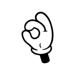 Retro cartoon  hands gesture comic doodle.