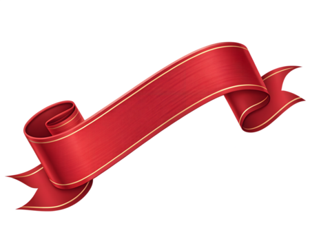 Decorative curved ribbon flowing smoothly, isolated studio background.