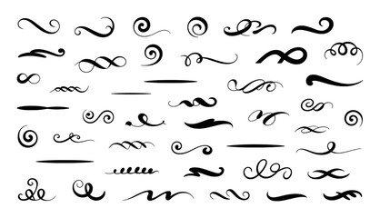 Collection of Decorative Swirls, Flourishes, and Underlines for Design