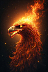 Eagle flying in the night sky