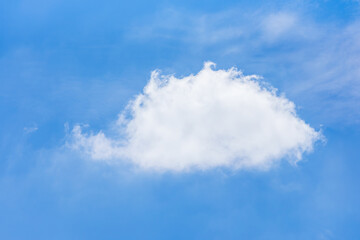 Fluffy White Clouds in a Clear Blue Sky. fair-weather cumulus