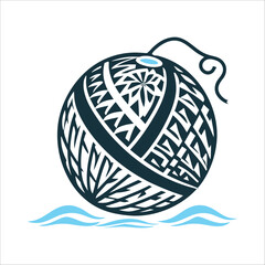 Ki o Rahi Ball with Traditional Maori Weave Ki o Rahi Ball with traditional woven pattern