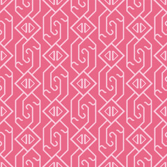 Japanese Hexagon Chain Vector Seamless Pattern