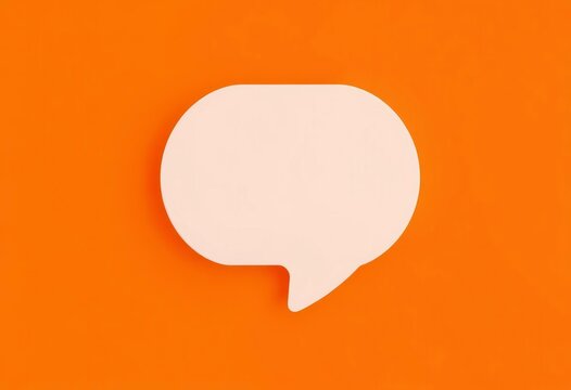 Vibrant orange and white speech bubble chat icon,  abstract,  texture - Powered by Adobe